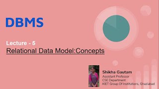 Relational Data Model: Concepts| Lecture - 5 | DBMS Lectures in English