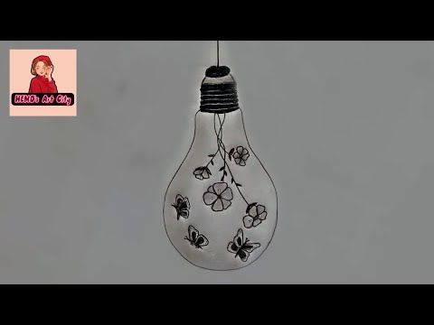 Lights flower and butterfly drawing step by step.💡🌺Artistic Hemo🌷