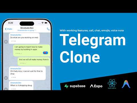 Let's build a Real-Time Messaging App with React Native (Telegram clone | Expo | Supabase)