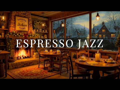 Smooth Jazz Music at 4K Cozy Winter Coffee Shop Ambience to Study ⛄ Relaxing Jazz Instrumental Music