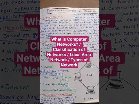 What is Computer Networks? l Classification of Networks l Local Area Network l Types of Network