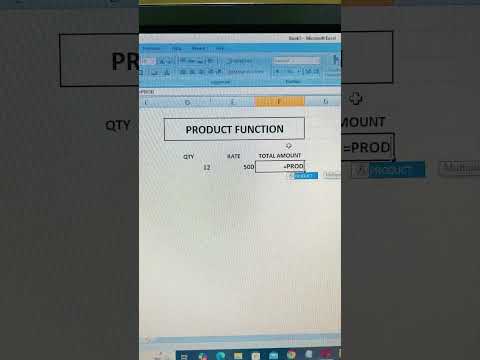 How to calculate product function in ms excel #excel #exceltips #exceltricks #exceltutorial