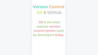 Version Control | Git & GitHub #github #shorts #git #versioncontrol #programming #coding #tech #dev