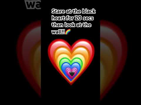 Stare at the black heart for 20 secs than look at the wall!!🌈#shorts#fun