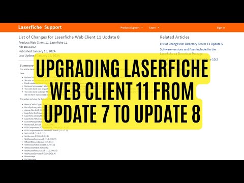 How-to Upgrade Laserfiche Web Client 11 from Update 7 to Update 8