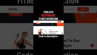 Fitness website design using html css and javascript #shorts #trending #webdesign  #viral