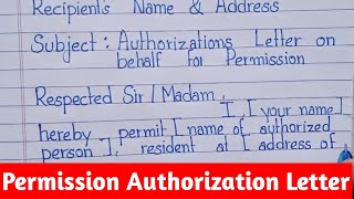 Authorization Letter for Giving Permission Sample | How to Write Authorization Letter Writing