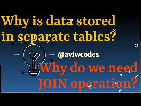 Why is data stored in separate tables and Why we need JOIN operation?
