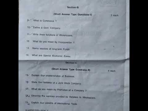 #jkbose 11th paper  business studies series Z (2022 2023)