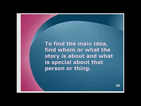 Reading:  L28 Finding the Main Idea