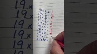 Shortcut 19 times table #mathshortcuttricks #mathhack