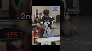 How is 1st so fast? 🤯 #cupstacking #olympics #sports