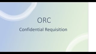 ORC (Oracle Recruiting Cloud) - Confidential Requsition