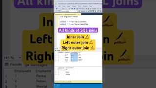 SQL joins in details - inner join, left outer join, right outer join #shorts #coding #sql #sqlserver