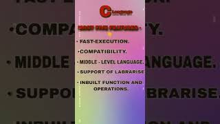 Most 5 Features of c language||#shorts#clanguage #infotech