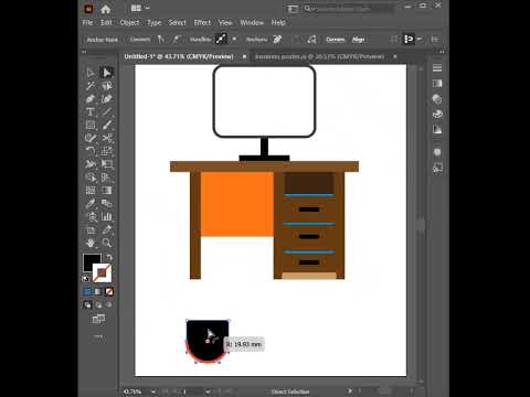 How to make flat design of PC table in Adobe illustrator #illustrator #art #artist #flat #graphics