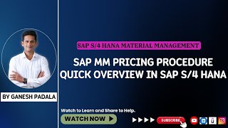 SAP MM Pricing Procedure Quick Overview in SAP S/4 HANA