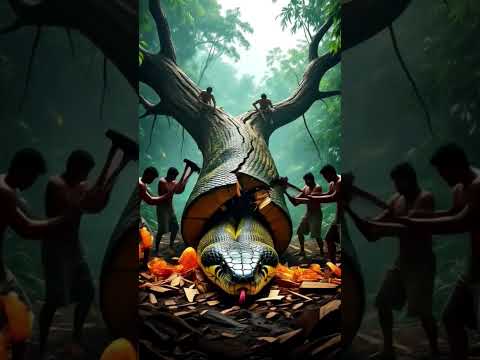 Trapped Anaconda: Villagers Free the Jungle Giant". #animals #humanity #snake