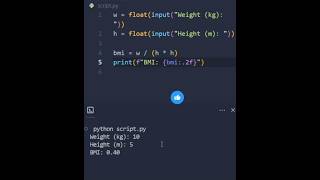 Build a BMI Calculator in Python in 60 Seconds! 🧮🐍