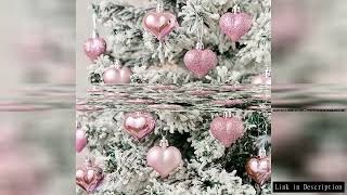 12pcs Pink Christmas Ball Ornaments Shatterproof Xmas Ball Decorations Set for Christmas Tree Home O