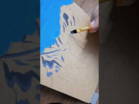 Easy beauty of SNOW MOUNTAIN 😊#art #painting #drawing #mountains