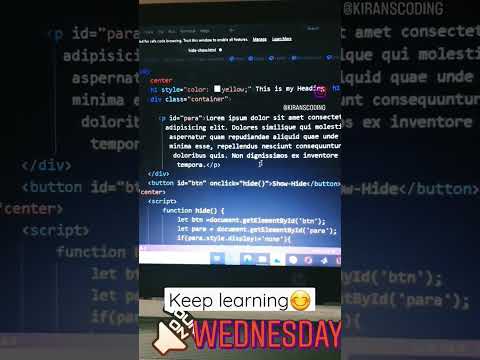 Hide and show a paragraph using html, css , and Javascript #javascript #viral #coding