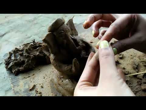 First time ever tried to make Ganesh with clay
