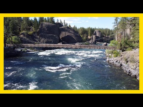 Riverside State Park, Bowl and Pitcher Area, Swinging Bridge (DJI Mavic Mini Flyby)