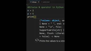 Bitwise(&) Operator Working In Python #learnpythonprogramming #coding #python #programminglife