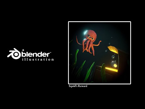 Squid's Reward | Blender Illustration Timelapse