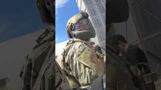 Air Force Security Forces and Army Military Police conduct training exercise on civil disturbances.
