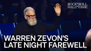 David Letterman Inducts Warren Zevon into Rock & Roll Hall of Fame | Rock Hall 2025 Induction