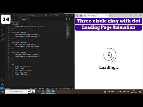 Dot with three circle ring loading page animation || Css-Html tutorial for brginers.