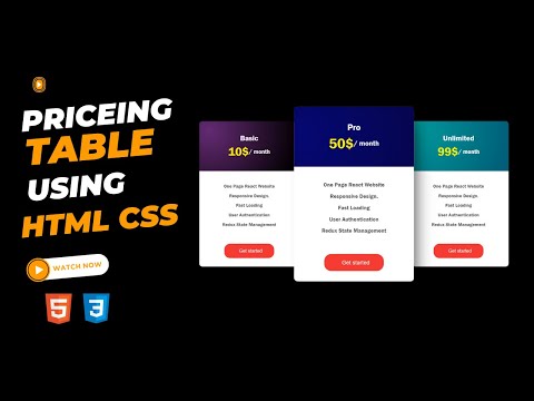 Creating a Stunning Pricing Table with HTML and CSS