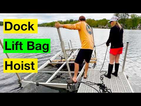Boat Dock Install With DIY Air Lift Bag + Trailer Hitch Mounted Hoist