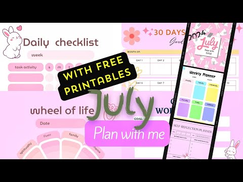 🐰 July Planner Setup & Bullet Journal | Bunny Theme + Free Printables! 📅✨"#planner #planwithme