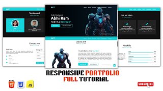How to Create a Responsive Modern Portfolio Using Html CSS JS Beginners To Advanced Full Tutorial