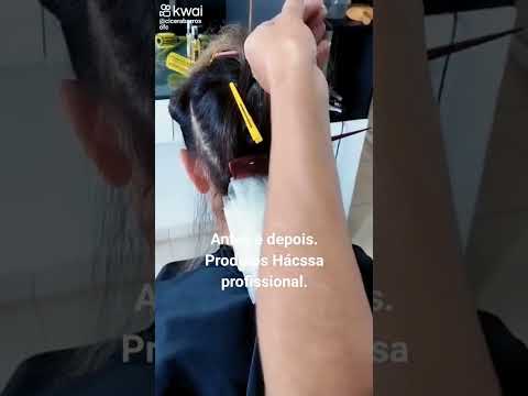 Antes e depois Mechas irriçada 😀 aqui usei todos os produtos da Hácssa profissional