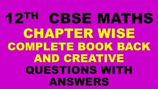 12TH CBSE MATHS STUDY MATERIALS