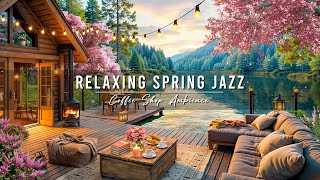 Cozy Spring Porch Ambience with Jazz Relaxing Music for Studying 🌸 Smooth Jazz Instrumental Music