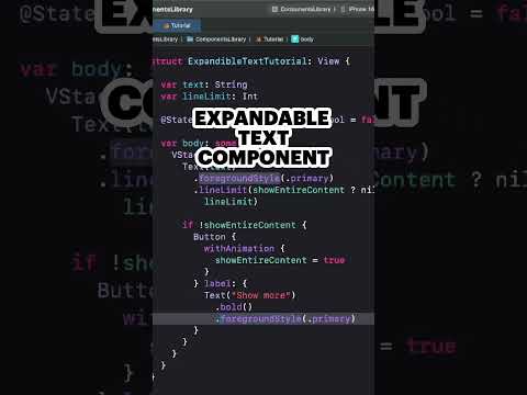 SwiftUI: Expandable Text Reusable Component #iosdevelopment #swiftuibasics #beginners