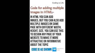 HTML Code for adding multiple images  📝📝📝📝#codingislife #codingisfun  #learnwithfun   #webdeveloper