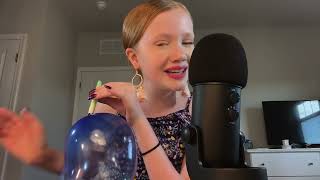 🥤🎈 ASMR~ Bubble Themed   Blowing B’Loonies Balloons   Straw Bubbles 🎈🥤