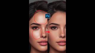 Remove Face Shine - Adobe Photoshop Tutorial ! #photoshop #shorts #foryou