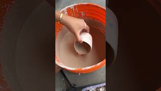 Gloss Coat Glazing A Ceramic Cup 🌷 #art #pottery #flowerart #flowerartwork #potterycup #ceramiccup