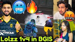 🇮🇳Lolzz Shocking 1v4 in BGIS 🥶💦 GODL Angry 😡 Final Reply 🚨