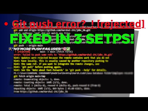 Git push error? ! [rejected] Git Error (100% Working ✅) | 3 Commands to Fix Git Push Rejected Error💡