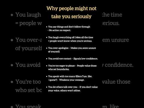 Why people might not take you seriously #people #serious #reasons #music #shorts #ytshorts