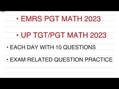 Emrs pgt math ll Up tgt pgt maths preparation ll emrs pgt maths previous year question paper