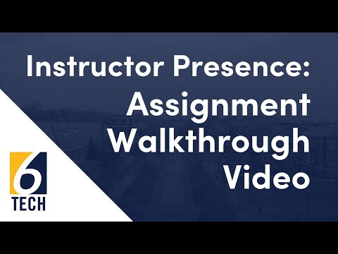 Instructor Presence: Assignment Walkthrough Video